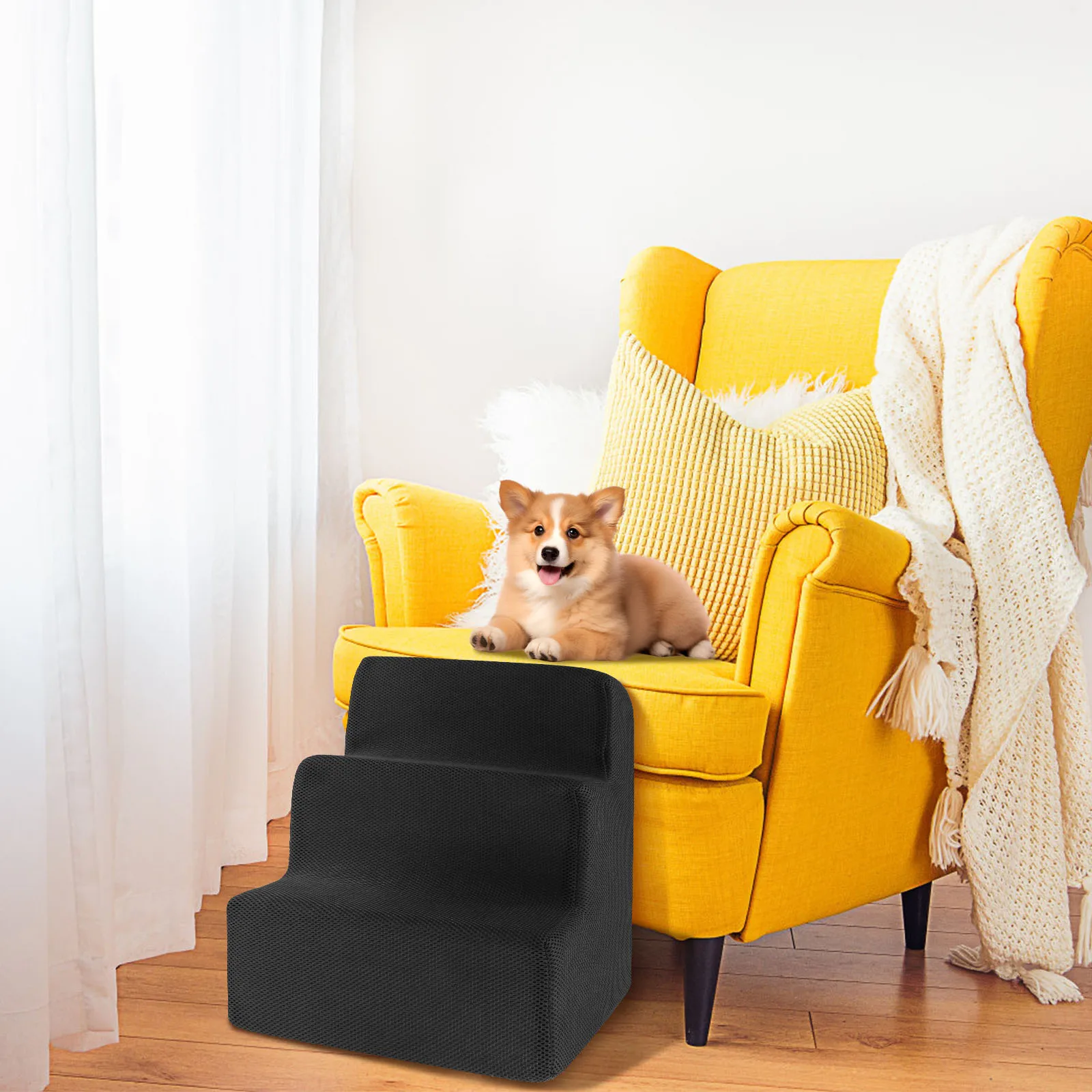 Dog Stairs Pet 3 Steps Stairs for Small Dog Cat Washable Pet Stairs with Removable Cover Pet Ramp Ladder for Sofa Pet Supplies
Dog Stairs Pet 3 Steps Stairs for Small Dog Cat Washable Pet Stairs with Removable Cover Pet Ramp Ladder for Sofa Pet Supplies