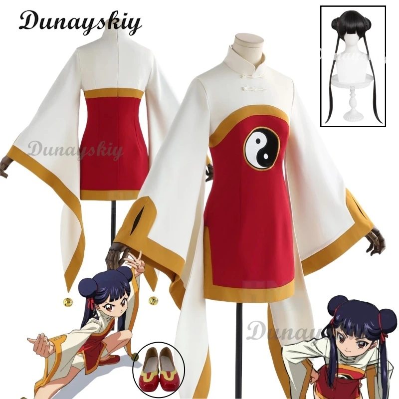 Anime Sakuraa Cardcaptorr Li Meiling Cosplay Costume Chinese Taoist White Dress Wig Cute Halloween Party Suit for Women
Anime Sakuraa Cardcaptorr Li Meiling Cosplay Costume Chinese Taoist White Dress Wig Cute Halloween Party Suit for Women