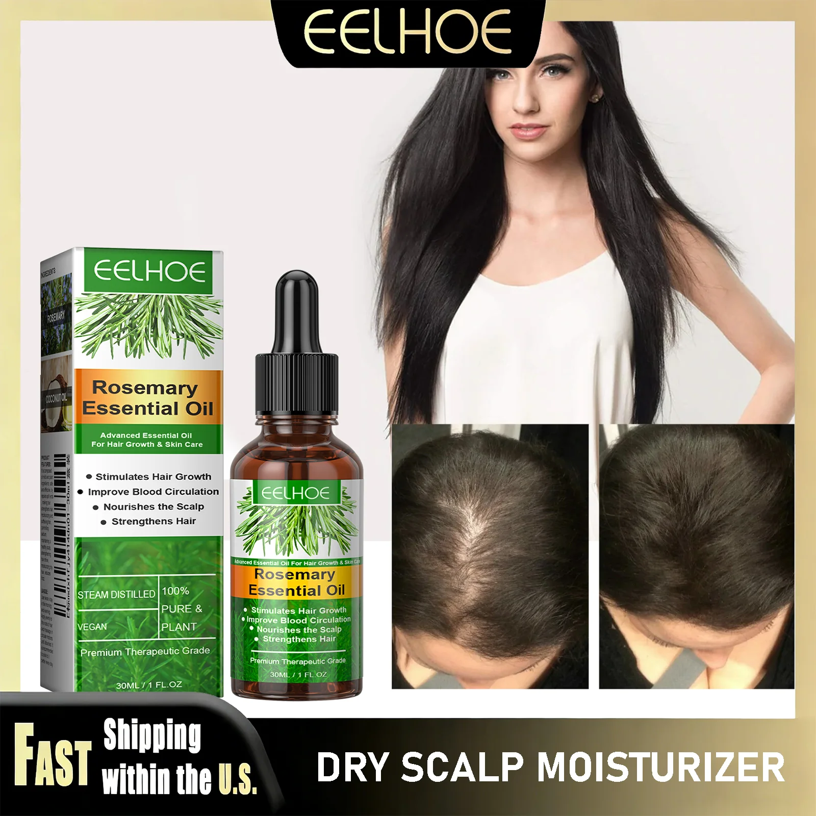 EELHOE Масло для волос с розмарином: Ежедневный уход за кожей головы, чистая натуральная восстанавливающая и питательная сыворотка для укрепления редеющих волос, придающая блеск и здоровье
EELHOE Масло для волос с розмарином: Ежедневный уход за кожей головы, чистая натуральная восстанавливающая и питательная сыворотка для укрепления редеющих волос, придающая блеск и здоровье