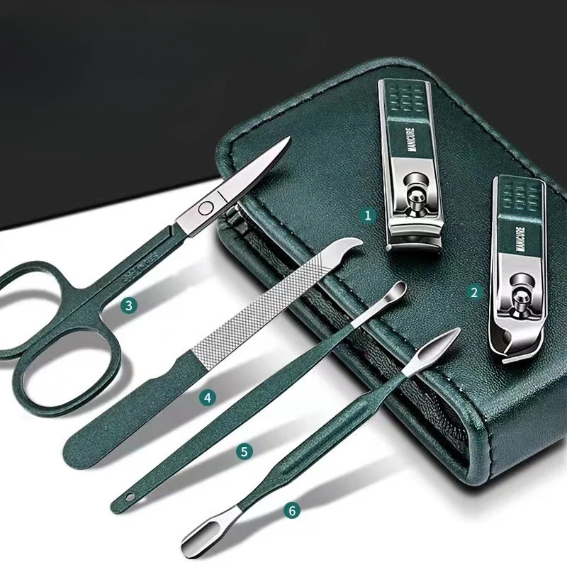 1 Pc Portable Nail Clipper Set 6-piece Dark Green Small Leather Nail Clipper Set Decoration Nails Diagonal Nail Clippers
1 Pc Portable Nail Clipper Set 6-piece Dark Green Small Leather Nail Clipper Set Decoration Nails Diagonal Nail Clippers