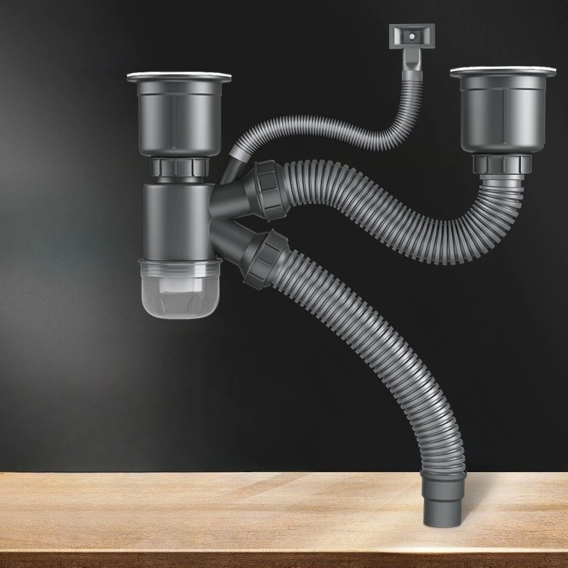 Kitchen Sink Double Basin Drainer Sink Drain Pipe Set Drainer Kitchen Accessories Bug - and Odor-proof Drainer Kitchen Accessory
Kitchen Sink Double Basin Drainer Sink Drain Pipe Set Drainer Kitchen Accessories Bug - and Odor-proof Drainer Kitchen Accessory