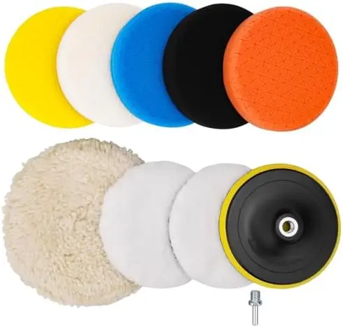 Набор из 10 полировальных кругов и шерстяных подушечек (6 дюймов) с креплением M14 для дрели и держателем для полировки, нанесения воска и чистки автомобиля - Инструменты для автодетейлинга
Набор из 10 полировальных кругов и шерстяных подушечек (6 дюймов) с креплением M14 для дрели и держателем для полировки, нанесения воска и чистки автомобиля - Инструменты для автодетейлинга