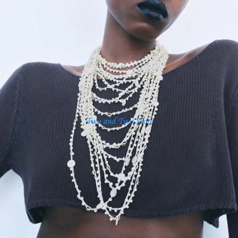 HX6F Handcrafted Beadwork Necklace Alloy Skin Friendly Jewelry Piece Beaded Neckchain
HX6F Handcrafted Beadwork Necklace Alloy Skin Friendly Jewelry Piece Beaded Neckchain