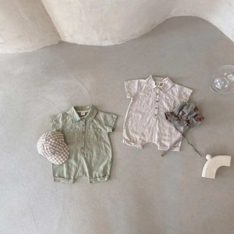 2025 Summer New Baby Short Sleeve Romper Cotton Boy Girl Newborn Casual Pocket Jumpsuit Solid Color Infant Toddler Clothes 0-3T
2025 Summer New Baby Short Sleeve Romper Cotton Boy Girl Newborn Casual Pocket Jumpsuit Solid Color Infant Toddler Clothes 0-3T