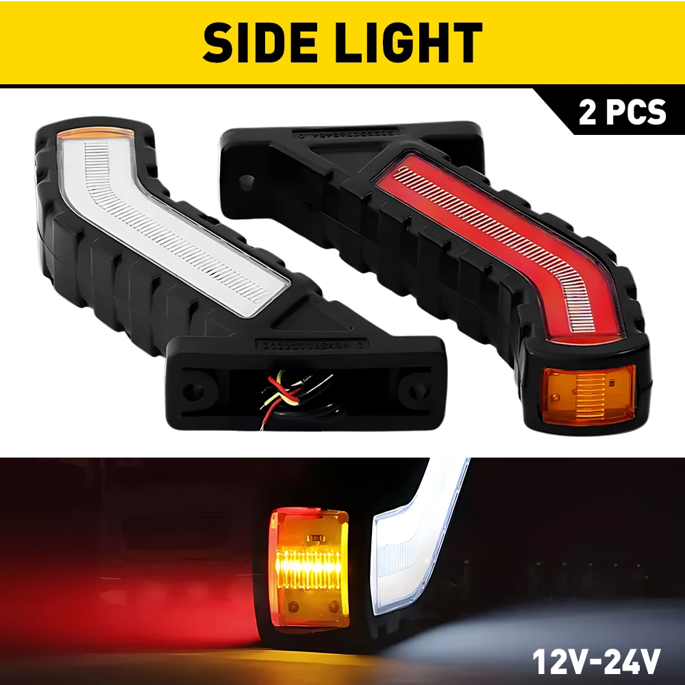 AUXITO 2Pcs LED Side Indicator Lamps For Trailer Truck Van Kamaz 12-24V Auto Side Marker Light White Red Amber Super Bright
AUXITO 2Pcs LED Side Indicator Lamps For Trailer Truck Van Kamaz 12-24V Auto Side Marker Light White Red Amber Super Bright