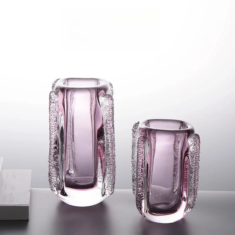 Pink square mouth glazed flower ware, light luxury and high-end sense of beautiful vase, thickened glass art flower ware living
Pink square mouth glazed flower ware, light luxury and high-end sense of beautiful vase, thickened glass art flower ware living