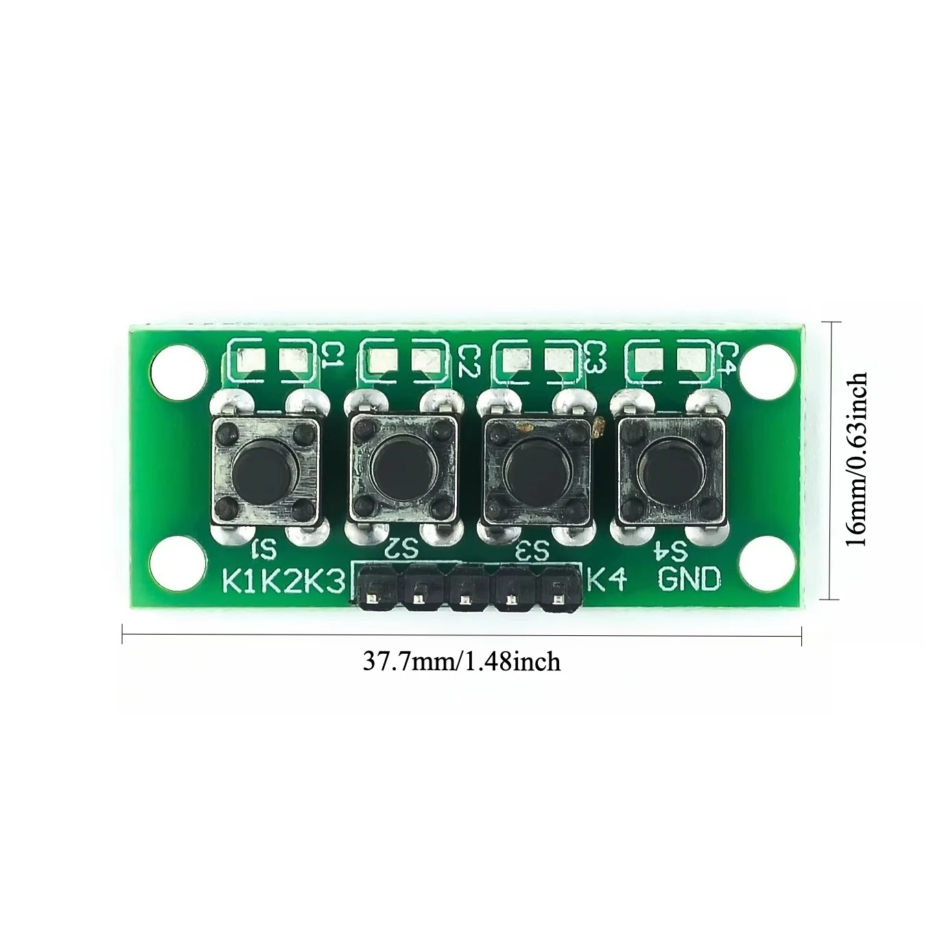 10pcs DIY Kit 1x4 4 Way Tactile Push Button Module for Arduino Student Project Experiment Education