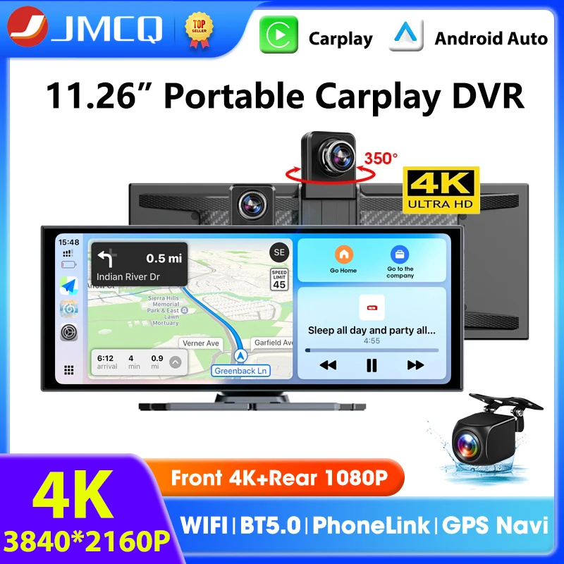 Portable 11.26 inch Carplay Monitor 4K Car DVR Android Auto Dashcam GPS Navigation Bluetooth Dashboard Video Recorder FM AUX
Portable 11.26 inch Carplay Monitor 4K Car DVR Android Auto Dashcam GPS Navigation Bluetooth Dashboard Video Recorder FM AUX