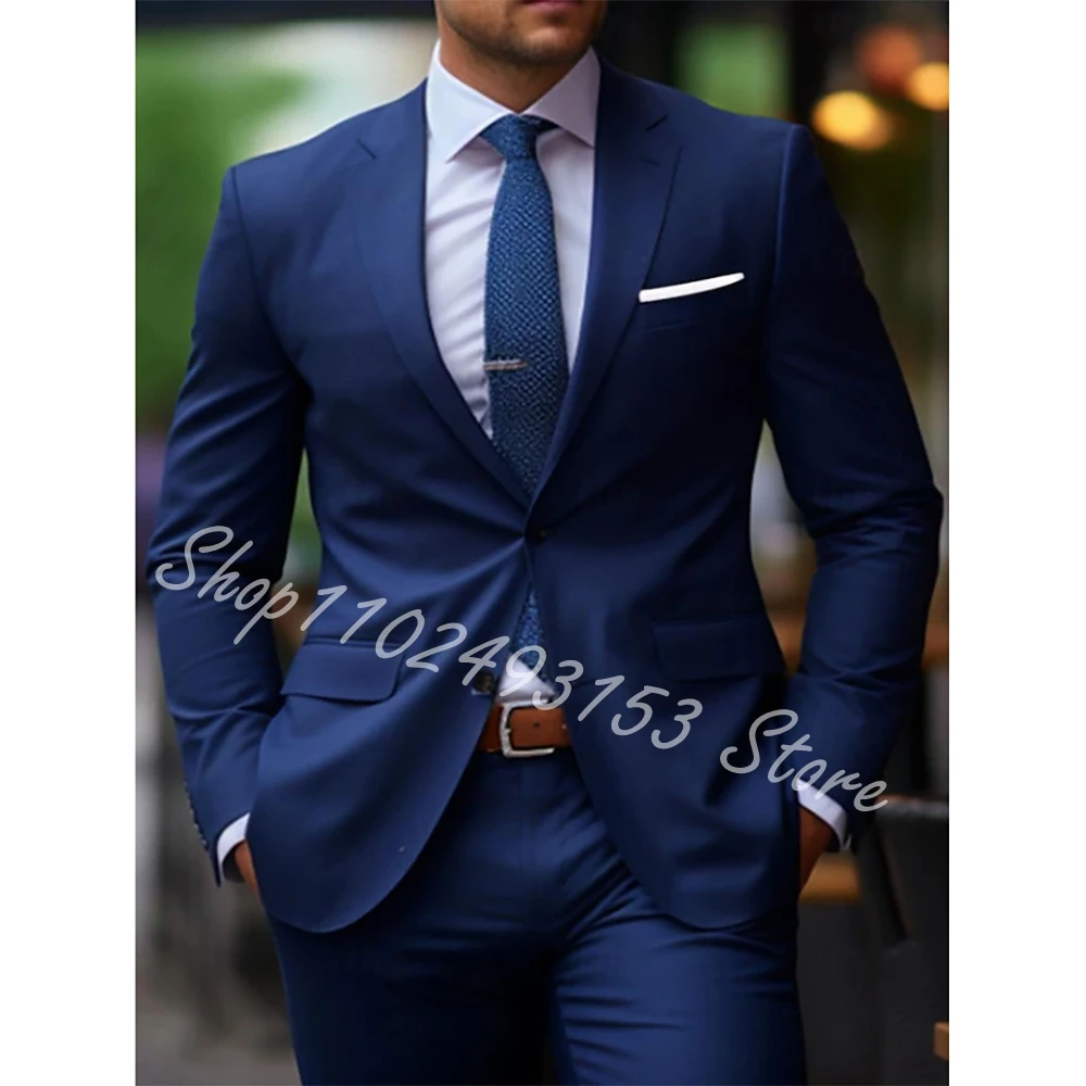 Latest Causal Blue Men Suits Set Custom Slim Fit Best Men Groom Wedding Tuxedos Business Blazer with Pants 2Pcs Costume Homme
Latest Causal Blue Men Suits Set Custom Slim Fit Best Men Groom Wedding Tuxedos Business Blazer with Pants 2Pcs Costume Homme