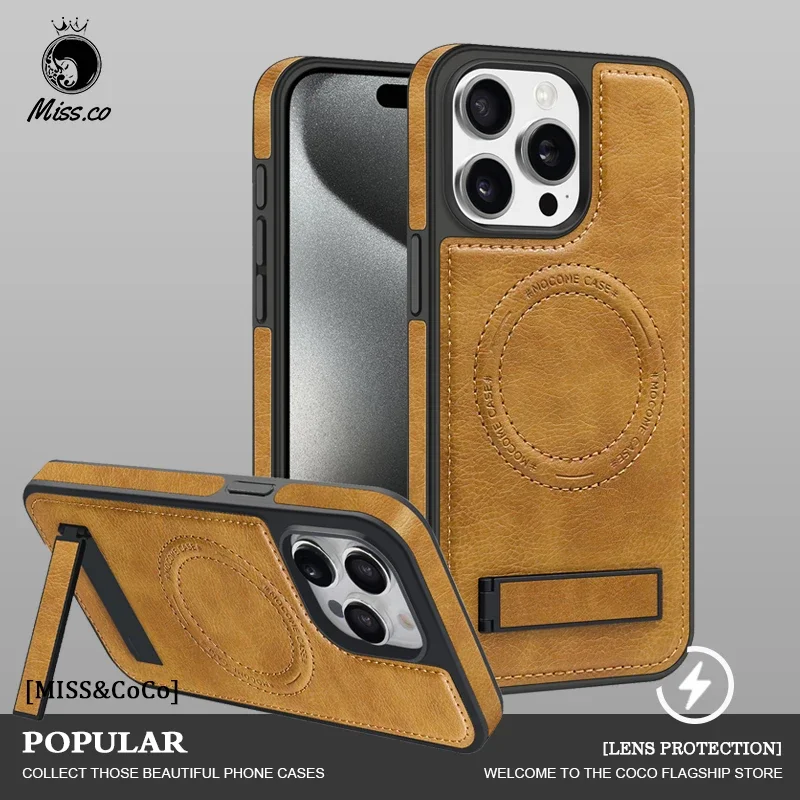 Luxury Leather Stand Magnetic Phone Case For iPhone 15 14 13 12 11 Pro Max 14 15 Plus MagSafe Wireless Charge Holder Phone Cover
Luxury Leather Stand Magnetic Phone Case For iPhone 15 14 13 12 11 Pro Max 14 15 Plus MagSafe Wireless Charge Holder Phone Cover