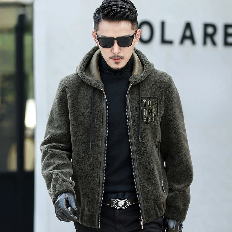 2022 Men's Autumn Winter Fashion Short Sheep Shearing Jackets Male Genuine Lamb Fur Coats Men Solid Color Hooded Coats N33
2022 Men's Autumn Winter Fashion Short Sheep Shearing Jackets Male Genuine Lamb Fur Coats Men Solid Color Hooded Coats N33