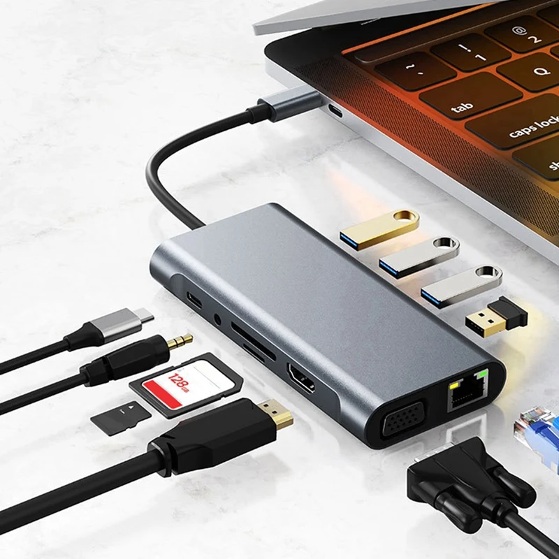 Док-станция-удлинитель Wirler 11-в-1 USB C HUB Док-станция 4K Type C —совместимый адаптер-концентратор USB-C — VGA RJ45 PD 100 Вт USB-концентратор
Док-станция-удлинитель Wirler 11-в-1 USB C HUB Док-станция 4K Type C —совместимый адаптер-концентратор USB-C — VGA RJ45 PD 100 Вт USB-концентратор