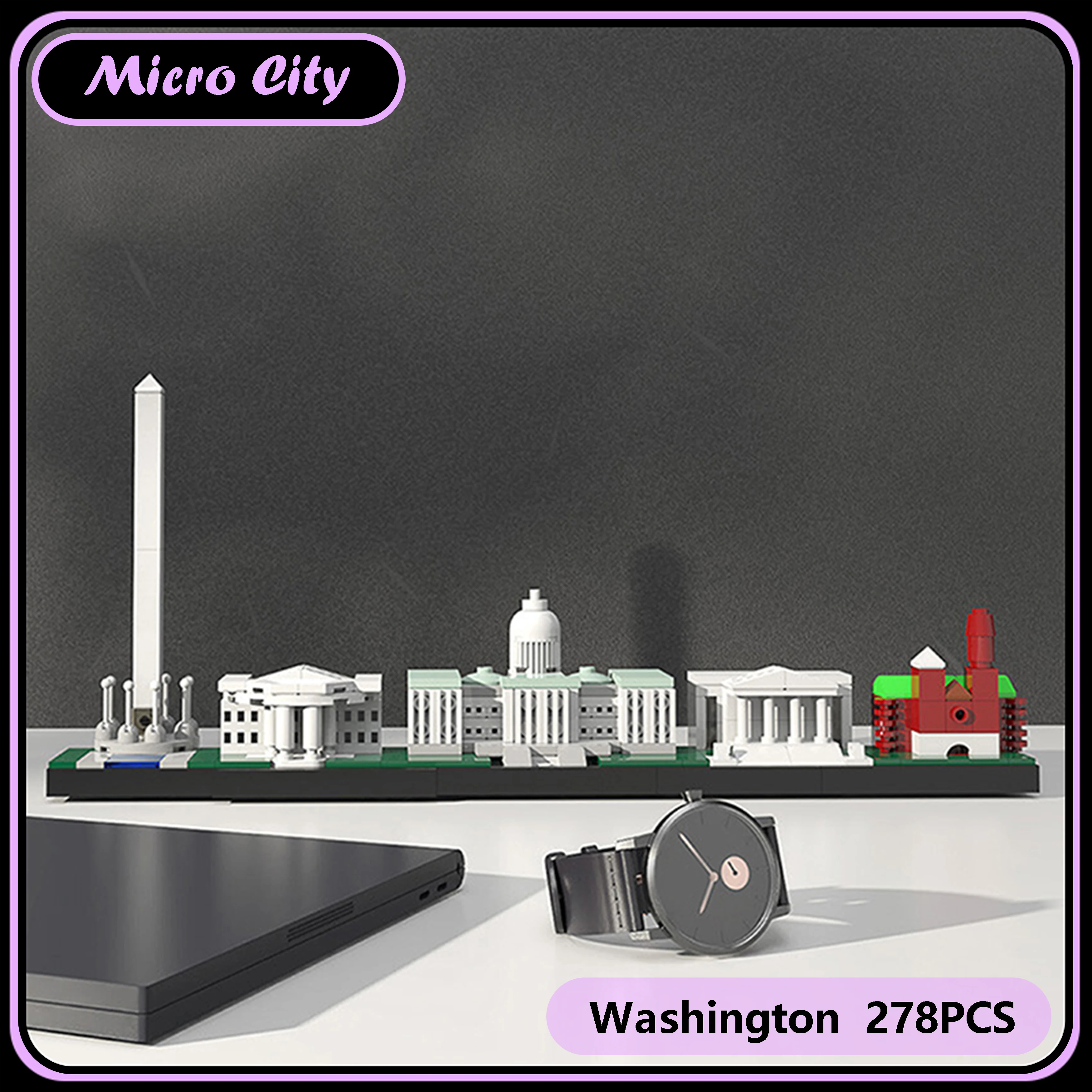 Micro MOC City Washington Skyline, строительные блоки, модель, креативная архитектура, набор дисплеев, Коллекционная городская сцена, подарочная модель, подарок
Micro MOC City Washington Skyline, строительные блоки, модель, креативная архитектура, набор дисплеев, Коллекционная городская сцена, подарочная модель, подарок