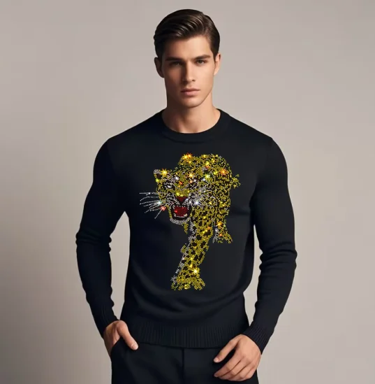 Designer Rhinestone pullover sweaters for holiday winter Casual Male Tops drop shipping
Designer Rhinestone pullover sweaters for holiday winter Casual Male Tops drop shipping