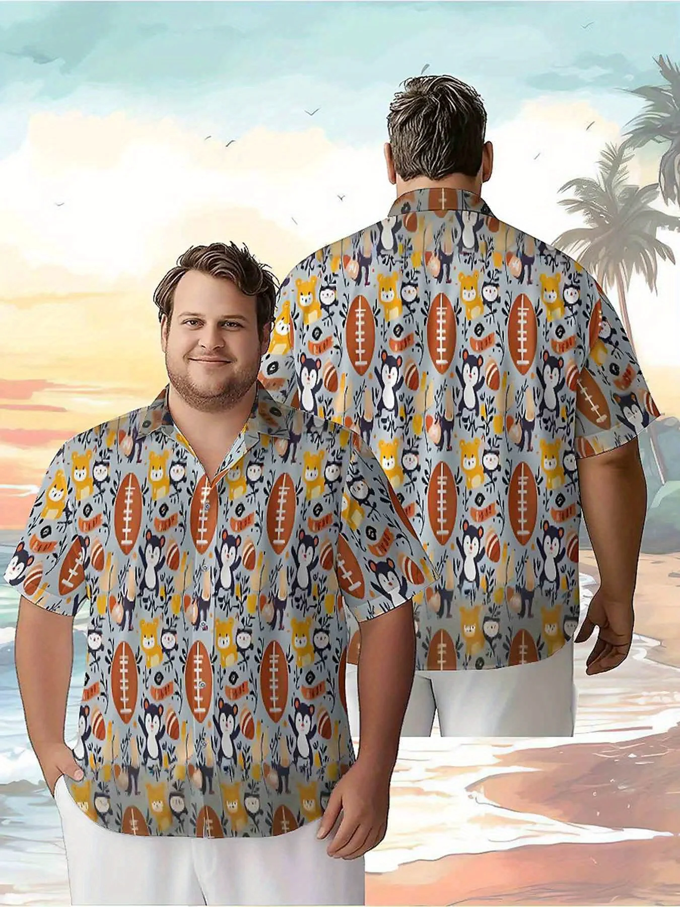 Men's Plus Size Hawaiian Shirts Owl and Football pattern,New in Summer Fashion Tops,Hip Hop Rock Streetwear
Men's Plus Size Hawaiian Shirts Owl and Football pattern,New in Summer Fashion Tops,Hip Hop Rock Streetwear