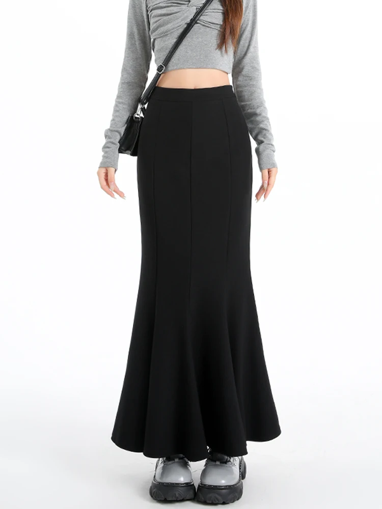 High Waist Slimming Black Fish Tail Half Skirt Women's Spring Fashion 2026 Casual Mid-Length A-Line Wrap Skirt
High Waist Slimming Black Fish Tail Half Skirt Women's Spring Fashion 2026 Casual Mid-Length A-Line Wrap Skirt