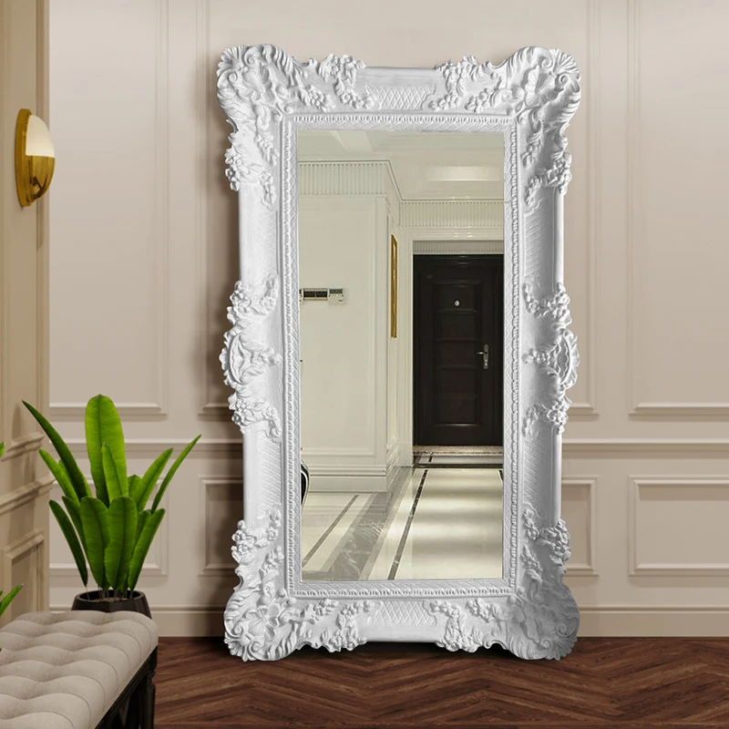 Carved Household Fitting Mirror European White French Living Room Mirror Bedroom Full Body Espejos Decorativos Room Decoration
Carved Household Fitting Mirror European White French Living Room Mirror Bedroom Full Body Espejos Decorativos Room Decoration