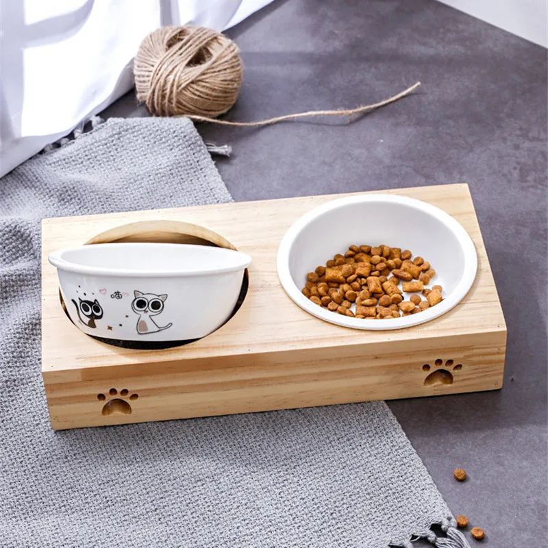 Cartoon Pet Dog Cat Ceramic Bowl Bamboo Wooden Table A Kitten Skid Resistant Double Bowl Small Dog Food Bowl Pet Feeder
Cartoon Pet Dog Cat Ceramic Bowl Bamboo Wooden Table A Kitten Skid Resistant Double Bowl Small Dog Food Bowl Pet Feeder
