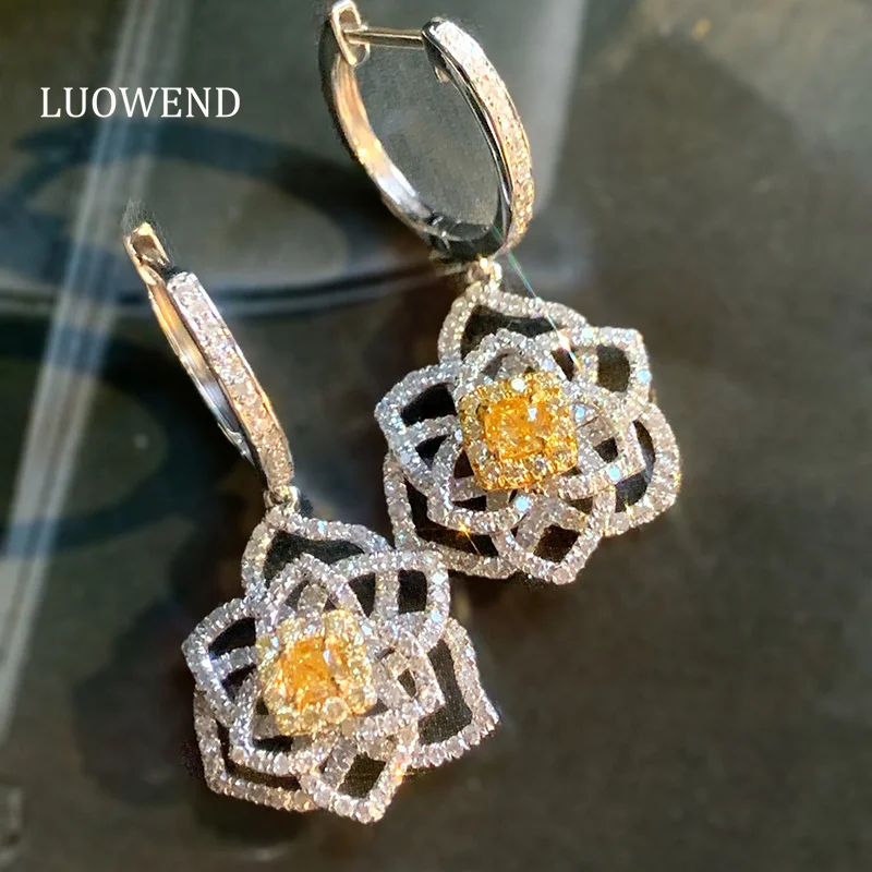 Серьги LUOWEND из 100% белого золота 18 карат, роскошные серьги в форме цветка с натуральными желтыми бриллиантами для женщин, элитные ювелирные изделия для вечеринок
Серьги LUOWEND из 100% белого золота 18 карат, роскошные серьги в форме цветка с натуральными желтыми бриллиантами для женщин, элитные ювелирные изделия для вечеринок