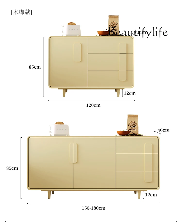 Light yellow cream style dining side cabinet modern simple solid wood storage cabinet kitchen living room tea cabinet
Light yellow cream style dining side cabinet modern simple solid wood storage cabinet kitchen living room tea cabinet