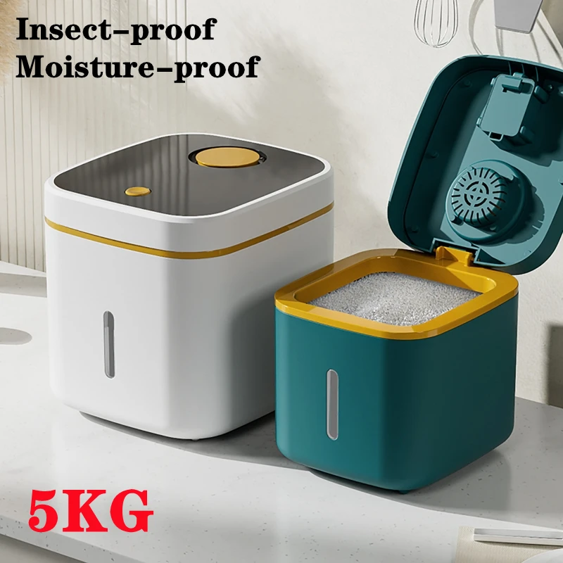 5KG Kitchen Container Bucket Insect-Proof Moisture-Proof Rice Cylinder Grain Sealed Jar Storage Pet Dog Food Store Rice Box
5KG Kitchen Container Bucket Insect-Proof Moisture-Proof Rice Cylinder Grain Sealed Jar Storage Pet Dog Food Store Rice Box