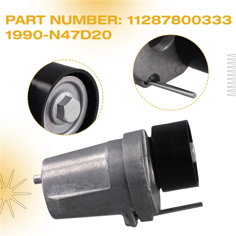 Car Tensioner 11287800333 Belt Pulley For BMW 1 3 5 7 X1 X5 X6 E81 E82 E90 E91 2004-2015 1990-N47D20
Car Tensioner 11287800333 Belt Pulley For BMW 1 3 5 7 X1 X5 X6 E81 E82 E90 E91 2004-2015 1990-N47D20