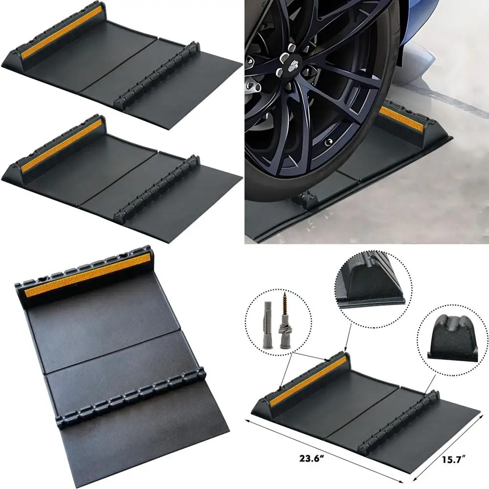 Durable Self-Adhesive Anti-Skid Rubber Parking Mat with Wheel Stopper, 2-Pack, Suitable for Cars and Trucks, 23.6x15.7x2.8 Black
Durable Self-Adhesive Anti-Skid Rubber Parking Mat with Wheel Stopper, 2-Pack, Suitable for Cars and Trucks, 23.6x15.7x2.8 Black