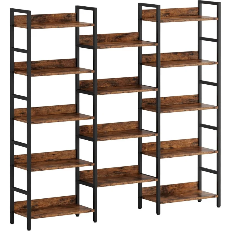 5-Tier Large Bookshelf with Baffles & Metal Shelving, Triple Wide Bookcase & Bookshelves Living Room, Home Office Organizati
5-Tier Large Bookshelf with Baffles & Metal Shelving, Triple Wide Bookcase & Bookshelves Living Room, Home Office Organizati