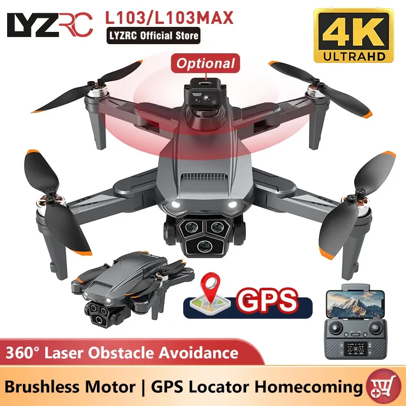 LYZRC L103/L103MAX Drone GPS Brushless Motor 4K HD Professional FPV Quadcopter Intelligent 360° RC to avoid obstacles
LYZRC L103/L103MAX Drone GPS Brushless Motor 4K HD Professional FPV Quadcopter Intelligent 360° RC to avoid obstacles