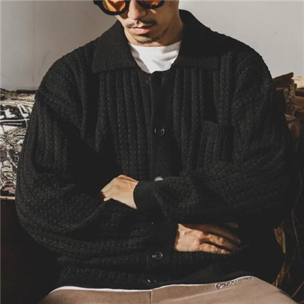 LIBIELIY 2025 Men Sweatercoat Men Loose Fit England Style Autumn Winter Knitted Cardigan Coats Men Fashion Streetwear Vintage Ca
LIBIELIY 2025 Men Sweatercoat Men Loose Fit England Style Autumn Winter Knitted Cardigan Coats Men Fashion Streetwear Vintage Ca