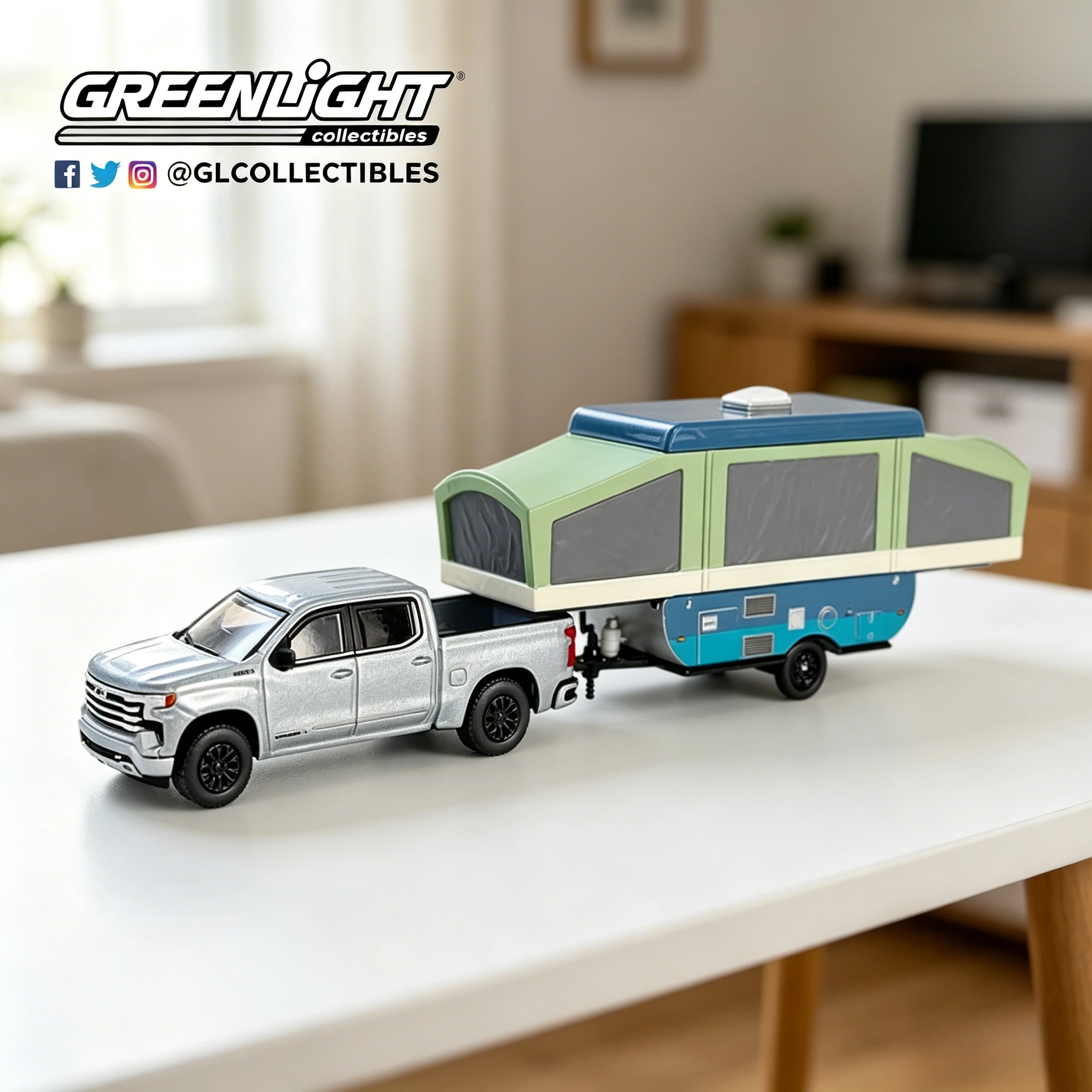 GreenLight 1:64 Hitch & Tow Collection 32-2024 Chevrolet Silverado with Pop-Up Camping Diecast Alloy Car Model Collectible Gift
GreenLight 1:64 Hitch & Tow Collection 32-2024 Chevrolet Silverado with Pop-Up Camping Diecast Alloy Car Model Collectible Gift
