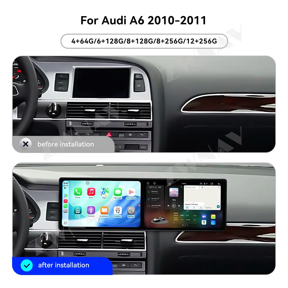 Dual Screen 9.1'' Car Radio Wireless Carplay For Audi A6 2010-2011 GPS Navi Andriod Auto Multimedia Player Head Unit 4G WIFI
Dual Screen 9.1'' Car Radio Wireless Carplay For Audi A6 2010-2011 GPS Navi Andriod Auto Multimedia Player Head Unit 4G WIFI