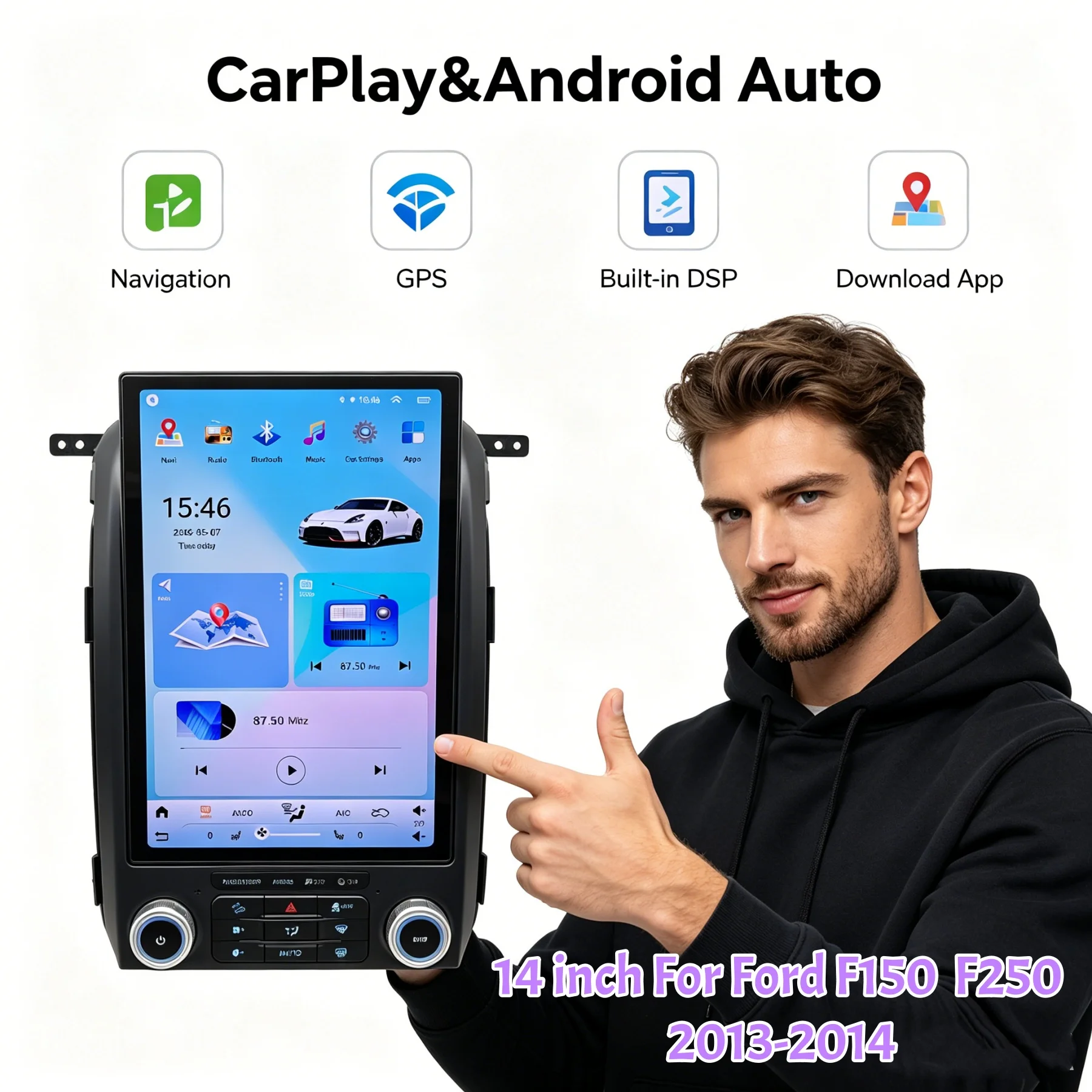 14 Inch Android Wireless Carplay Car Radio For F150 2013-2014 Auto/Manual AC Car Multimedia Video Player Stereo Navi Head Unit
14 Inch Android Wireless Carplay Car Radio For F150 2013-2014 Auto/Manual AC Car Multimedia Video Player Stereo Navi Head Unit