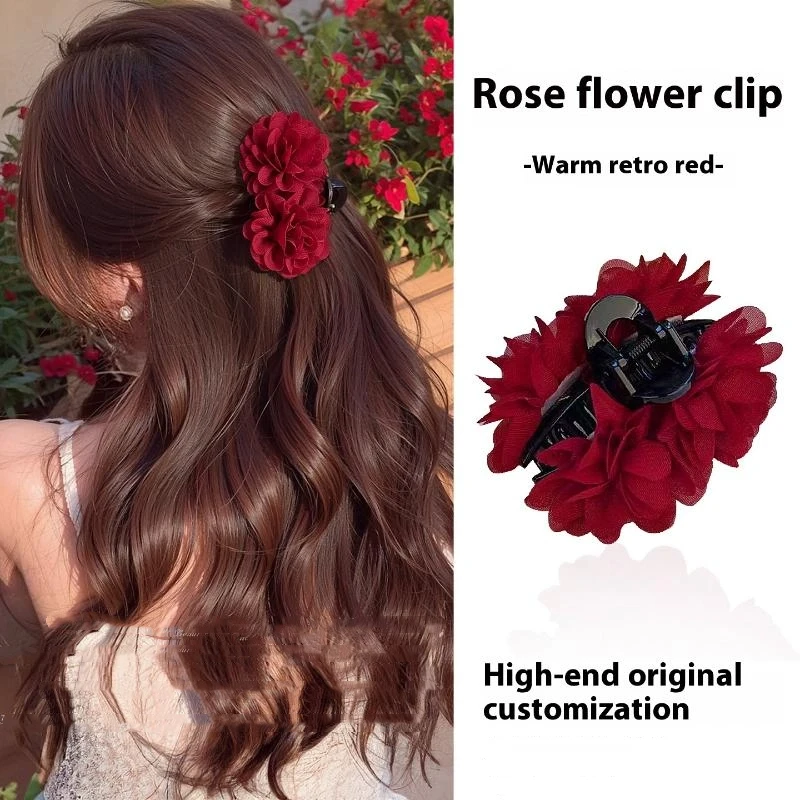Fashion Fabric Rose Hair Claw Women Elegant Ponytail Clip Sweet Flowers Hair Clips Crab Claw Headdress Hair Accessories
Fashion Fabric Rose Hair Claw Women Elegant Ponytail Clip Sweet Flowers Hair Clips Crab Claw Headdress Hair Accessories