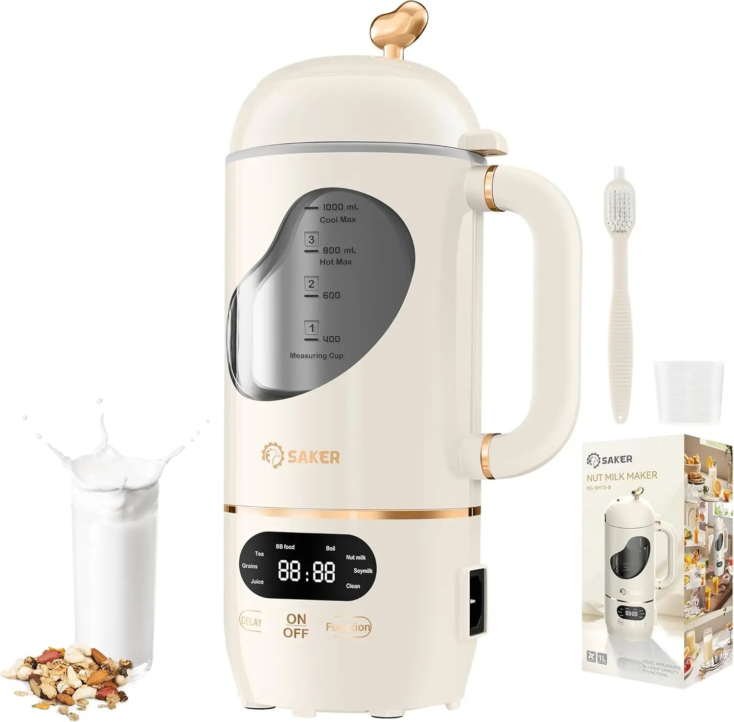 Automatic Nut Milk Maker,35oz Homemade Almond, Oat, Soy, Plant-Based Milk and Dairy Free Beverages, Almond Milk Maker with Delay
Automatic Nut Milk Maker,35oz Homemade Almond, Oat, Soy, Plant-Based Milk and Dairy Free Beverages, Almond Milk Maker with Delay