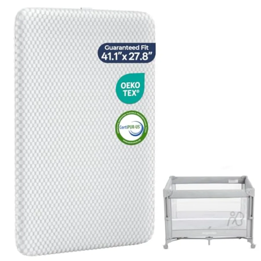 Pack and Play Mattress - 1.5" Thick Mattress Pad for Infants to Toddlers, Dual Sided Comfort Gel Memory Foam Mattress with 3D Q
Pack and Play Mattress - 1.5" Thick Mattress Pad for Infants to Toddlers, Dual Sided Comfort Gel Memory Foam Mattress with 3D Q