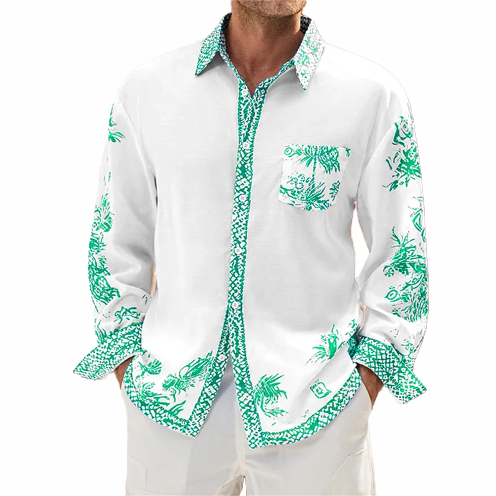 Men's Printed Long Sleeve Shirts And Blouse Lapel Collar Shirt Party Dress Up Tops Vacation Beach Casual Man Clothing
Men's Printed Long Sleeve Shirts And Blouse Lapel Collar Shirt Party Dress Up Tops Vacation Beach Casual Man Clothing
