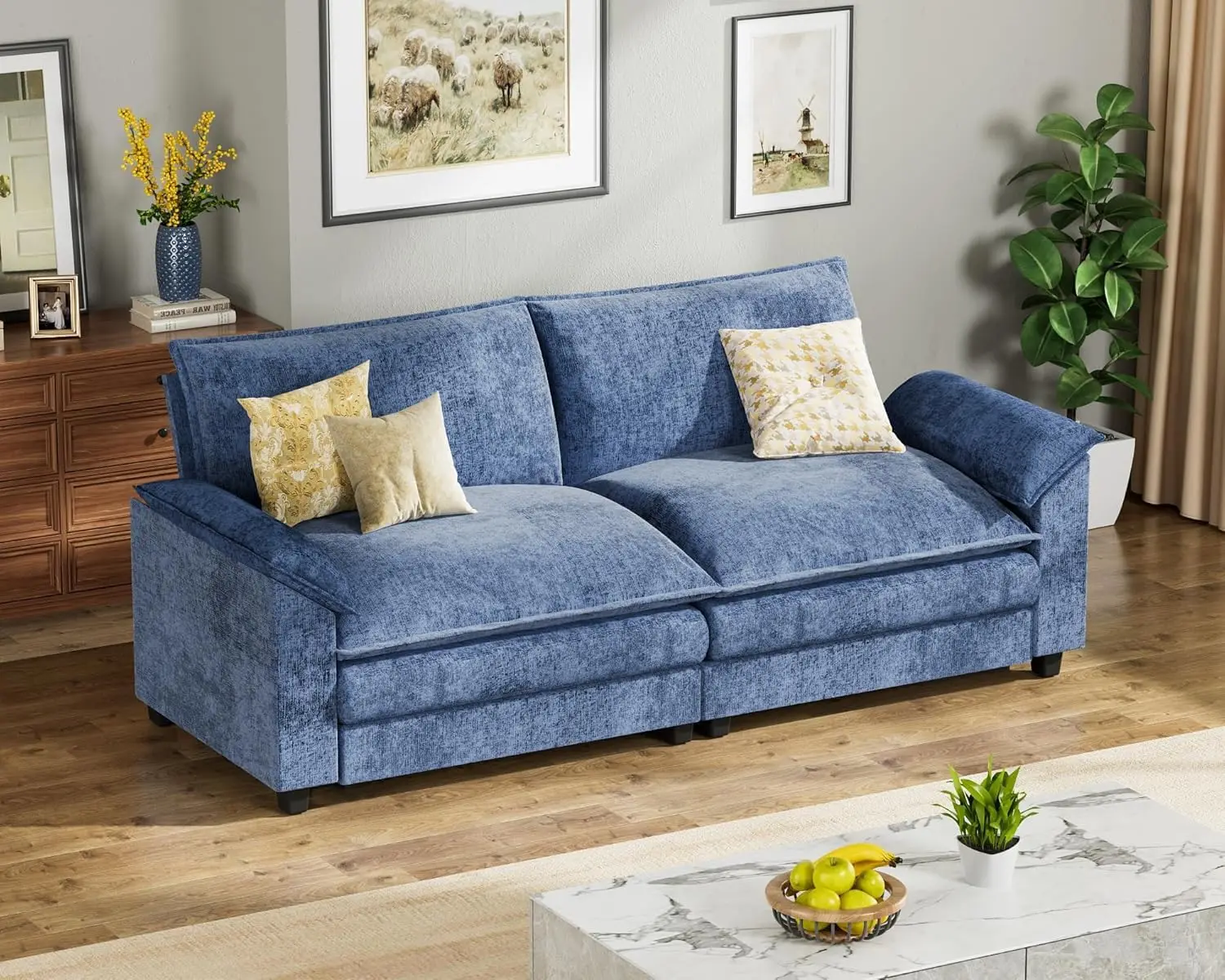 Modular Sectional Sofa with Double-Layer Cushion, DIY Combination Chenille Deep 2-Seat Cloud Couch for Living Room Apartment
Modular Sectional Sofa with Double-Layer Cushion, DIY Combination Chenille Deep 2-Seat Cloud Couch for Living Room Apartment