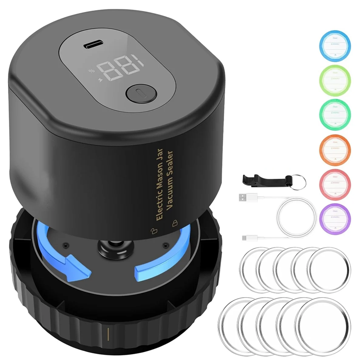 A04V Vacuum Sealer, Wide Mouth and Regular Mouth Canning Lid Machine Kit for Food Storage Black
A04V Vacuum Sealer, Wide Mouth and Regular Mouth Canning Lid Machine Kit for Food Storage Black