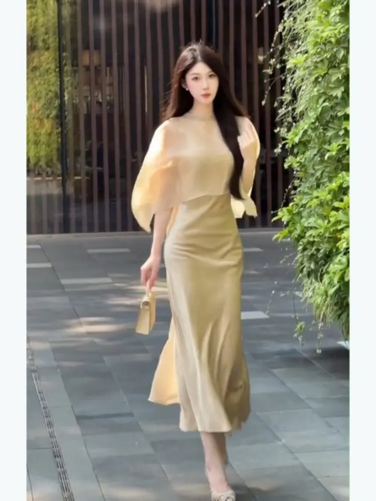 Elegant Summer Slimming Women's Dress Waist-Cinching Gentle Breeze Two-Piece Set Korean Style High Waist round Neck Sunscreen
Elegant Summer Slimming Women's Dress Waist-Cinching Gentle Breeze Two-Piece Set Korean Style High Waist round Neck Sunscreen