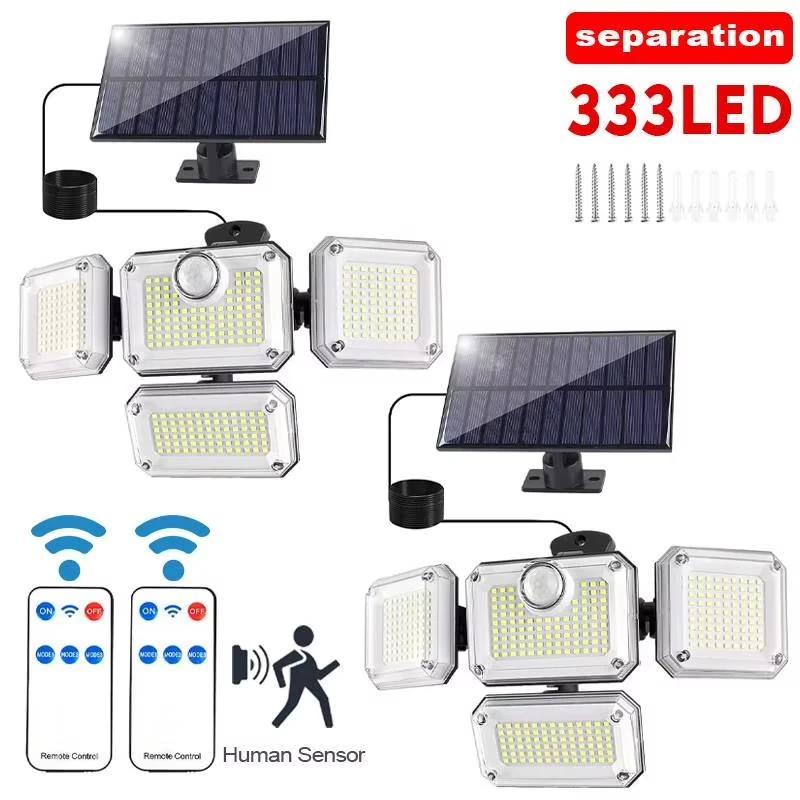 333 LED Solar Lights Outdoor Motion Sensor Human Induction 3 Modes IP65 Waterproof Solar Power Garage Yard Corridor Wall Lamp
333 LED Solar Lights Outdoor Motion Sensor Human Induction 3 Modes IP65 Waterproof Solar Power Garage Yard Corridor Wall Lamp