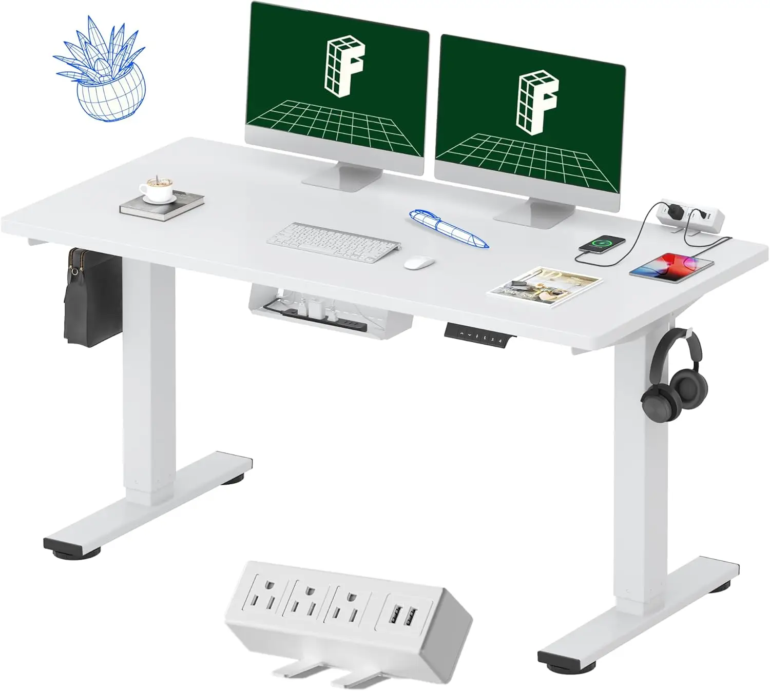 EN2 Whole-Piece Standing Desk with Clamp Power Strip, 55 x 28 Electric Stand Up Height Adjustable Desk with Cable Management
EN2 Whole-Piece Standing Desk with Clamp Power Strip, 55 x 28 Electric Stand Up Height Adjustable Desk with Cable Management