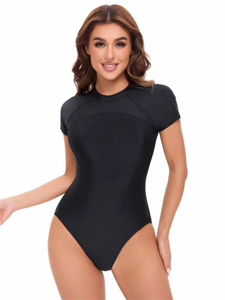 One Piece Swimsuit Women 2024 New Black Short Sleeves Zipper Bodysuit Swimwear Summer Monokini Beachwear Bathing Suit For Female
One Piece Swimsuit Women 2024 New Black Short Sleeves Zipper Bodysuit Swimwear Summer Monokini Beachwear Bathing Suit For Female