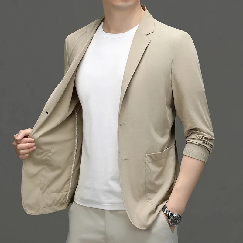 and Spring Summer Leisure Men's Suit Ultra-Thin Breathable Ice Silk Sun-Protective Clothing Single Layer Stretch
and Spring Summer Leisure Men's Suit Ultra-Thin Breathable Ice Silk Sun-Protective Clothing Single Layer Stretch