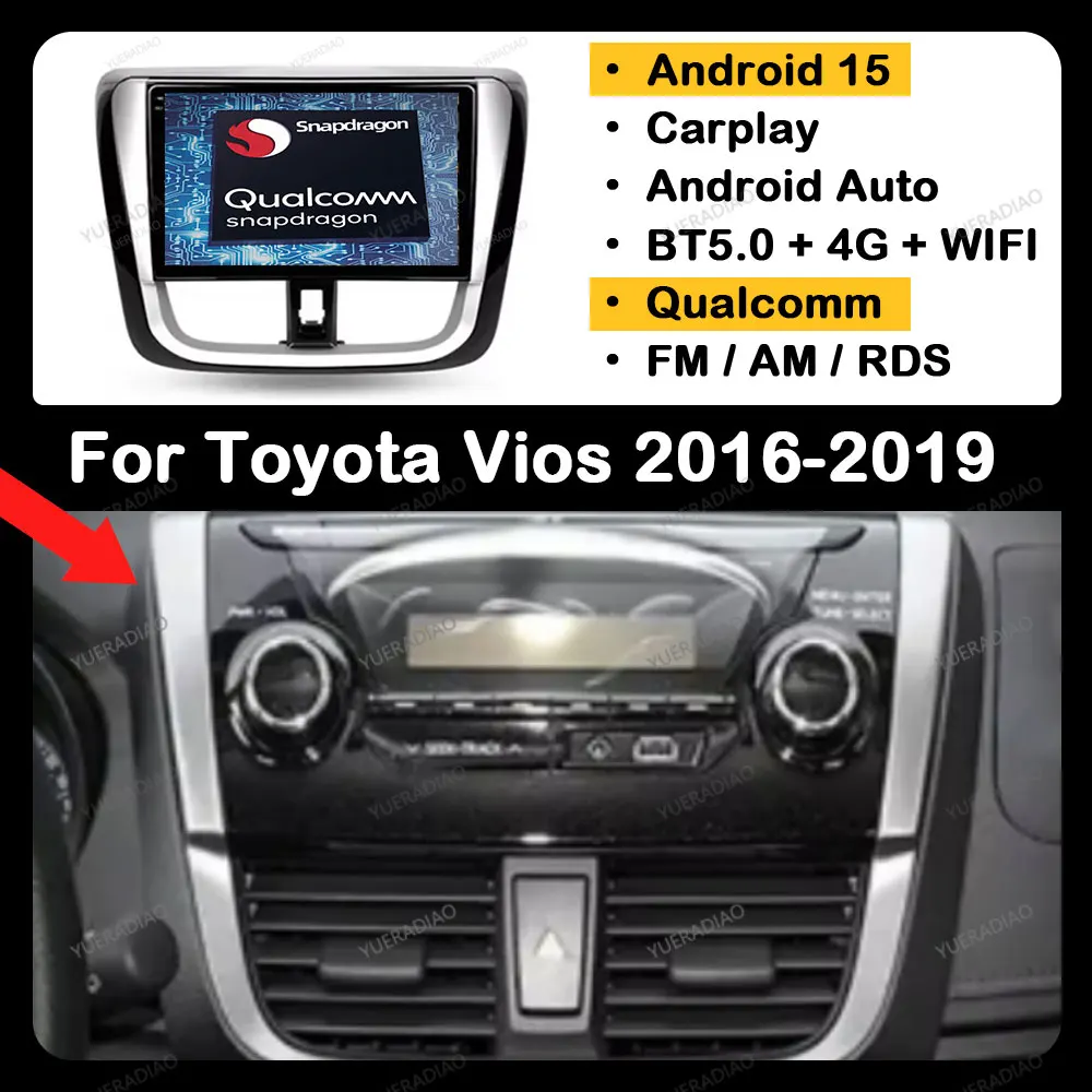 Android 15 Car Radio For Toyota Vios Yaris L 2016 - 2019 Head Unit 4G LTE 5G WIFI Multimedia Video Player Qualcomm 2DIN QLED BT
Android 15 Car Radio For Toyota Vios Yaris L 2016 - 2019 Head Unit 4G LTE 5G WIFI Multimedia Video Player Qualcomm 2DIN QLED BT