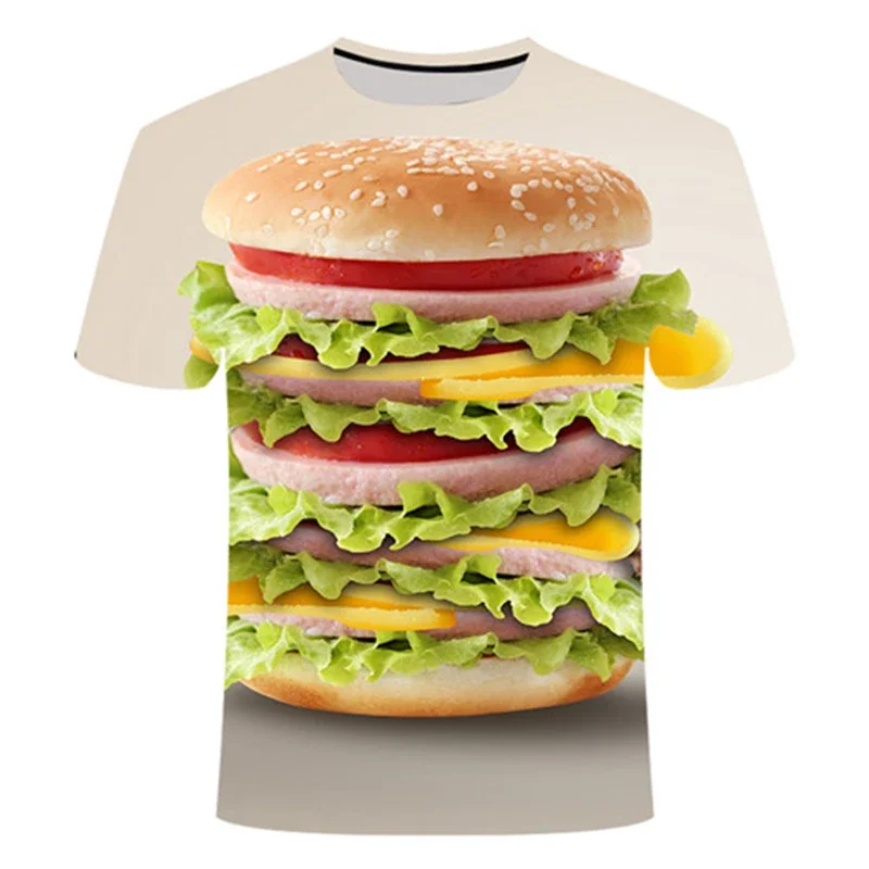 New Summer 3d Food T-shirt Men's Women's Harajuku Burger Print Short Sleeve Casual Fun Top Sports Breathable Lightweight
New Summer 3d Food T-shirt Men's Women's Harajuku Burger Print Short Sleeve Casual Fun Top Sports Breathable Lightweight