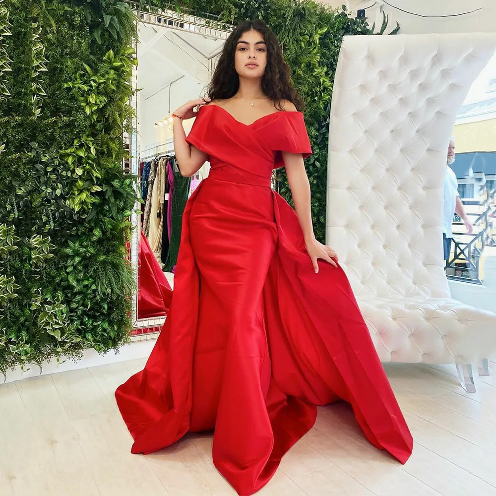 On Zhu Simple Red Satin Mermaid Evening Dresses 2023 Off The Shoulder Formal Party Dress Detachable Tail Prom Gowns Women
On Zhu Simple Red Satin Mermaid Evening Dresses 2023 Off The Shoulder Formal Party Dress Detachable Tail Prom Gowns Women