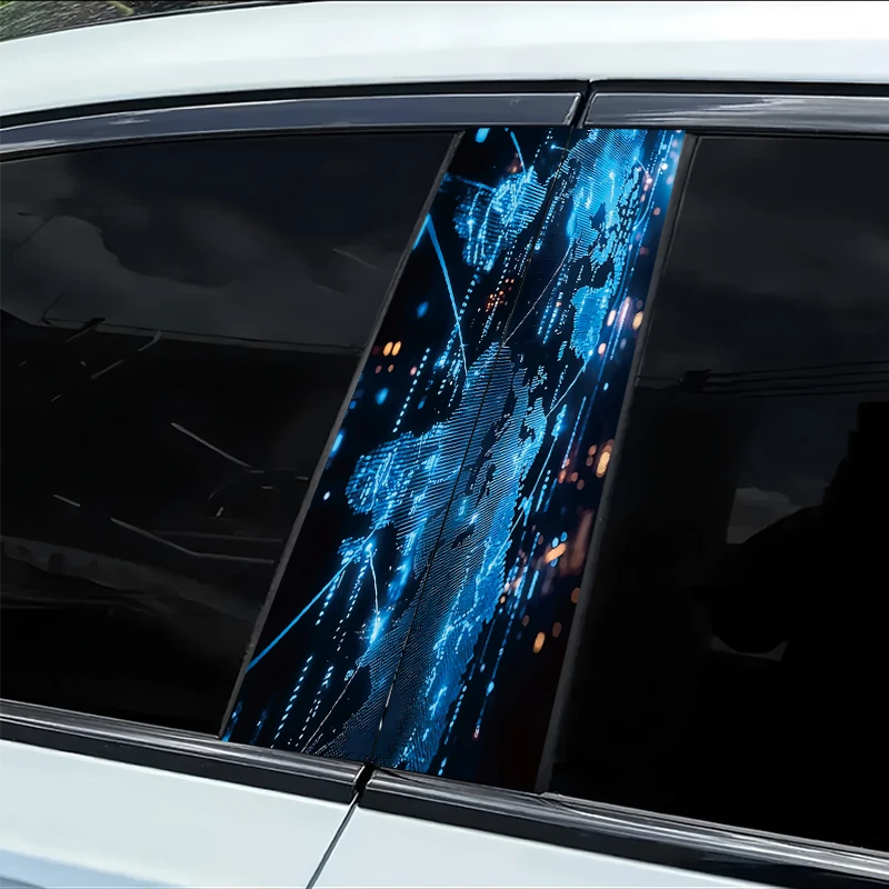 2 наклейки на B-стойку автомобиля, виниловая защитная пленка с цифровой картой мира
2 наклейки на B-стойку автомобиля, виниловая защитная пленка с цифровой картой мира