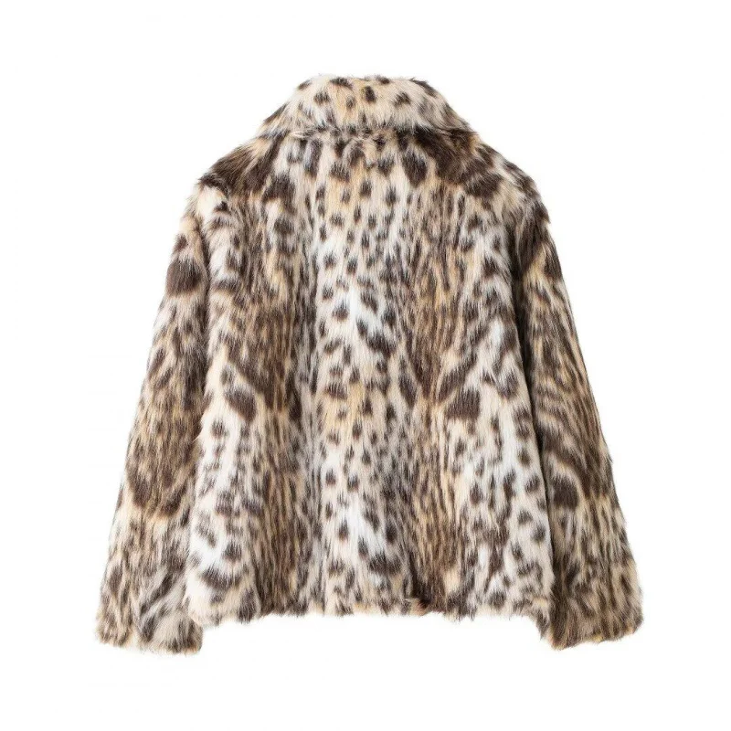Lady Leopard Print Lapel Fur Coat Women Elegant Single Breasted Loose Jacket Fashionable Daily Commuting Office Outerwear 2025
Lady Leopard Print Lapel Fur Coat Women Elegant Single Breasted Loose Jacket Fashionable Daily Commuting Office Outerwear 2025