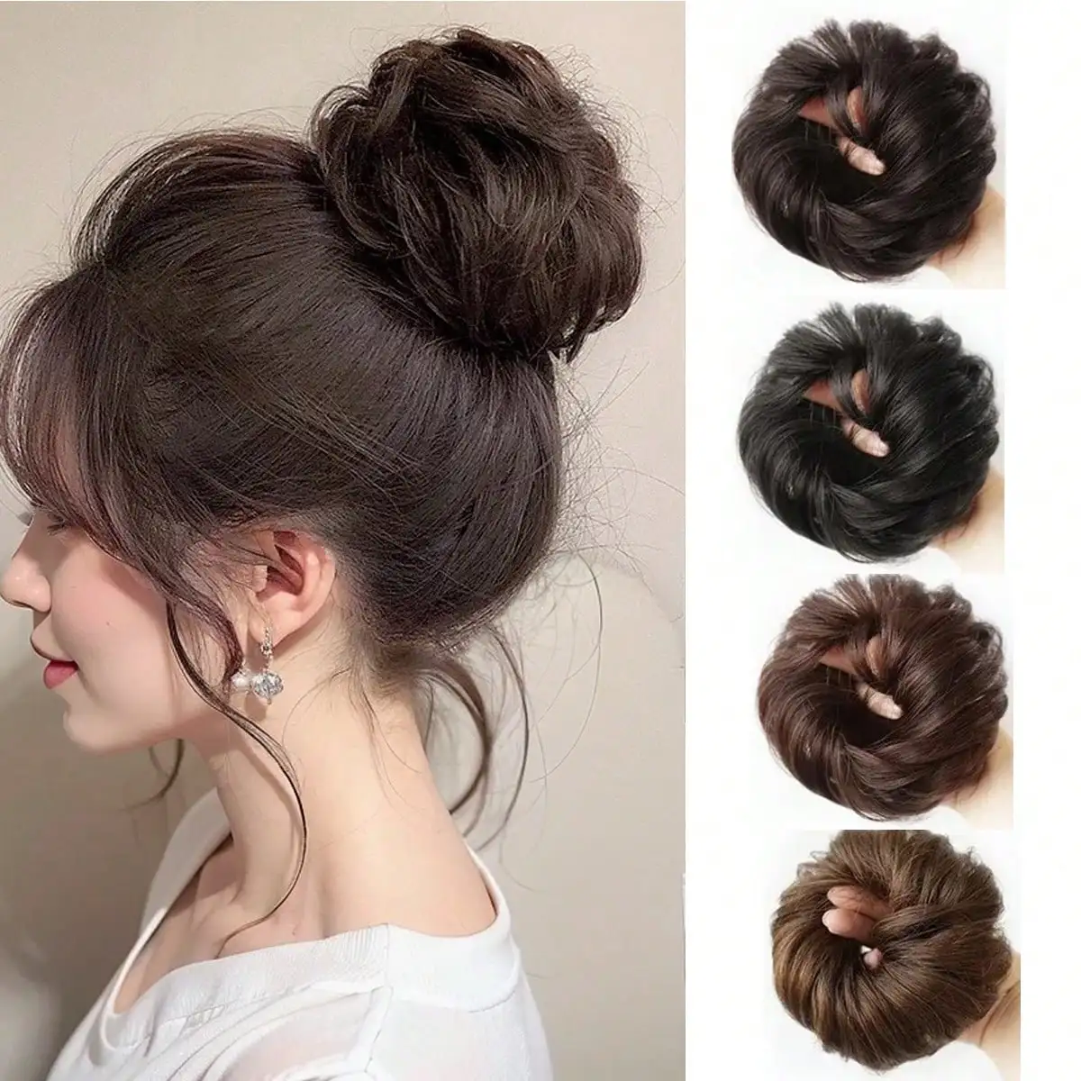 Synthetic Hair Clips Messy Bun Chignon Brown Color Hair Bun Donut Pad Elastic Hair Rope Rubber Band Hair Extensions
Synthetic Hair Clips Messy Bun Chignon Brown Color Hair Bun Donut Pad Elastic Hair Rope Rubber Band Hair Extensions